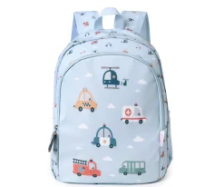 Mochila Mediana City Cars + Llavero Personalizable
