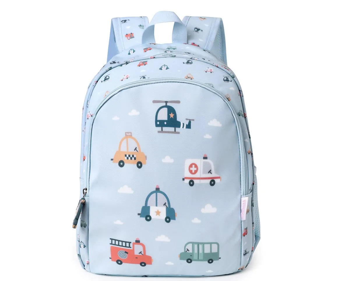 Mochila Mediana City Cars + Llavero Personalizable