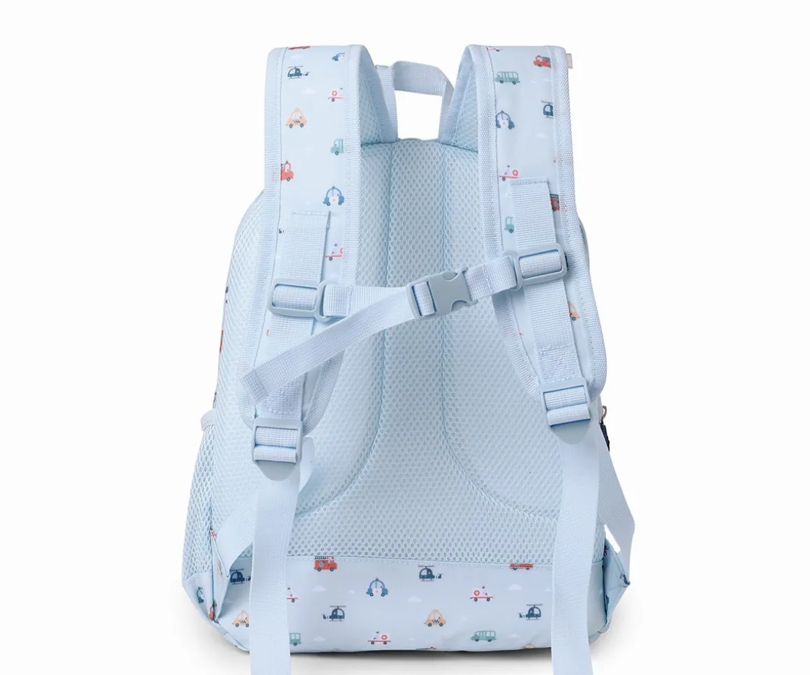 Mochila Mediana City Cars + Llavero Personalizable