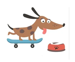 Mochila Mini Fashion Azul Personalizada Skater Dog