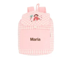 Mochila Pequeña Vichy Little Red Personalizable