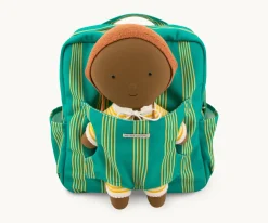 Mochila Preescolar Portamuñecos Rayas Green