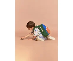 Mochila Preescolar Romy Tricolor Azul Eléctrico Personalizable