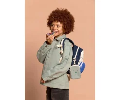Mochila Preescolar Romy Tricolor Cuadros Beige Personalizable
