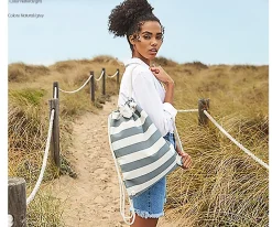 Mochila Saco Nautical Natural-Gris Personalizable