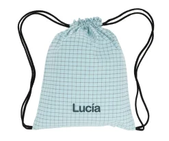 Mochila Saco Nordic Check Blue Personalizable