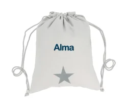 Mochila Saco Personalizada Piqué Estrella Gris