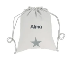 Mochila Saco Personalizada Piqué Estrella Gris