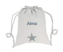 Mochila Saco Personalizada Piqué Estrella Gris