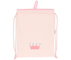 Mochila Saco Personalizada Piqué Corona Rosa