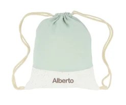 Mochila Saco Rainbow Dots Verde Personalizable