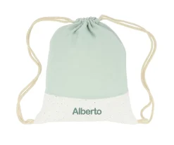 Mochila Saco Rainbow Dots Verde Personalizable