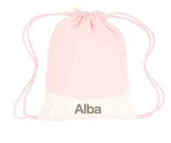 Mochila Saco Rainbow Dots Rosa Personalizable