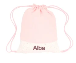 Mochila Saco Rainbow Dots Rosa Personalizable