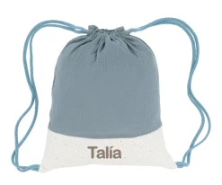 Mochila Saco Rainbow Dots Azul Personalizable