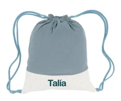 Mochila Saco Rainbow Dots Azul Personalizable