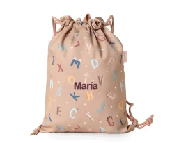 Mochila Saco Tela Funny Letters Personalizable