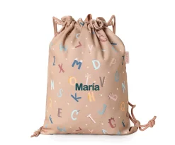 Mochila Saco Tela Funny Letters Personalizable