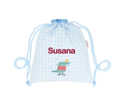 Mochila Saco Vichy Croc Personalizable