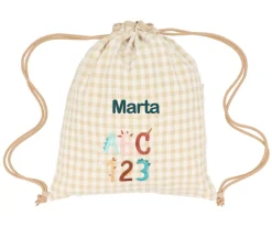 Mochila Saco Vichy Funny Letters Personalizable