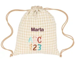 Mochila Saco Vichy Funny Letters Personalizable