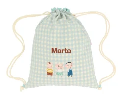 Mochila Saco Vichy The Three Little Pigs Personalizable