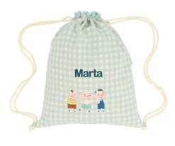 Mochila Saco Vichy The Three Little Pigs Personalizable