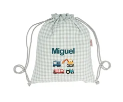 Mochila Saco Vichy Trucks Personalizable
