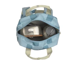 Mochila Square Pattern Party Blue / Green Personalizable