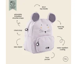 Mochila Trixie GRANDE Mrs. Mouse con Llavero Personalizado