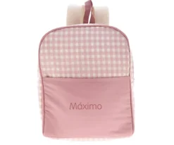 Mochila Vichy Rosa Personalizable
