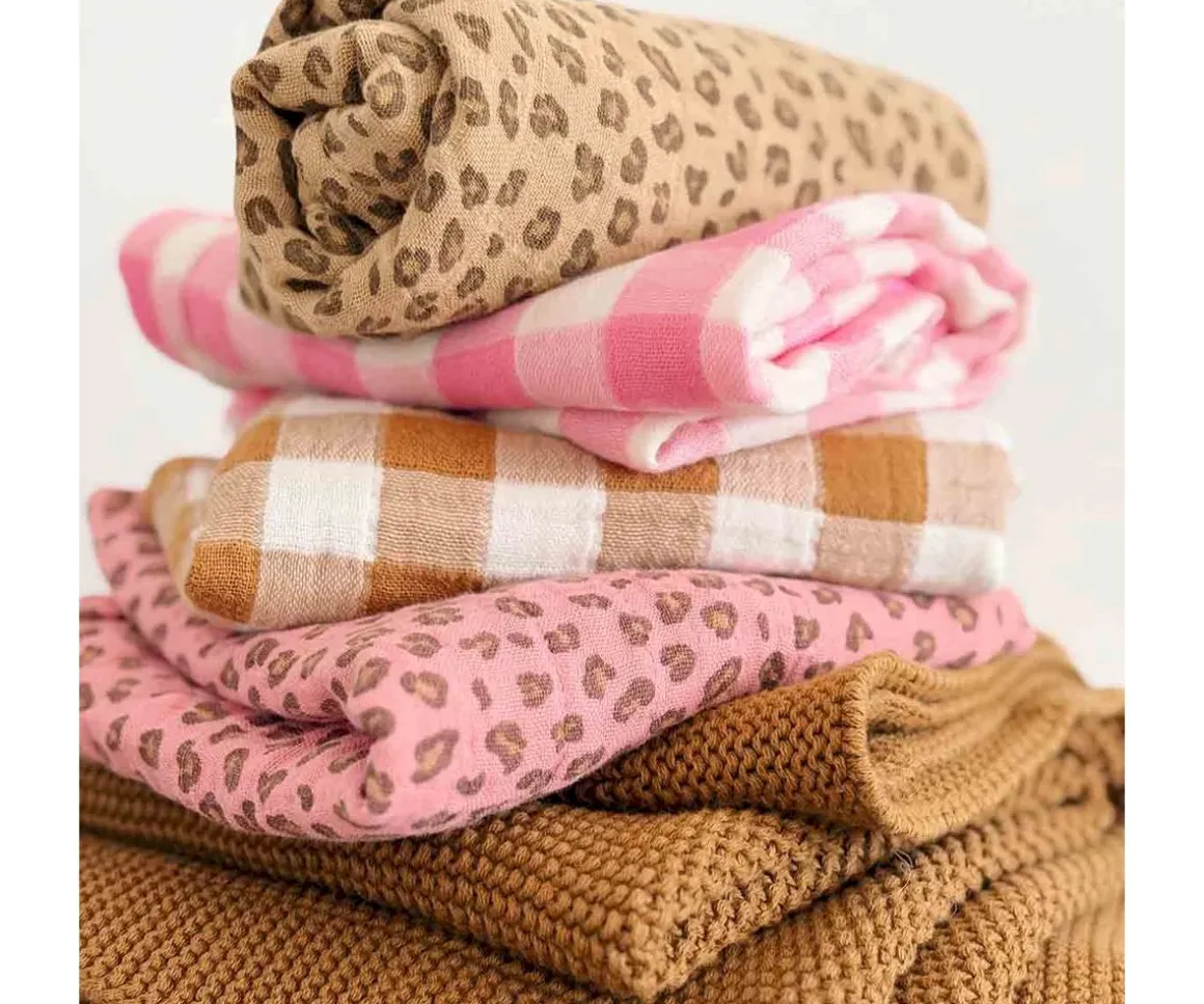 Muselina Bianca Vichy Rose Fluo Talla L