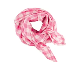 Muselina Bianca Vichy Rose Fluo Talla M