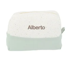 Neceser Grande Rainbow Dots Verde Personalizable