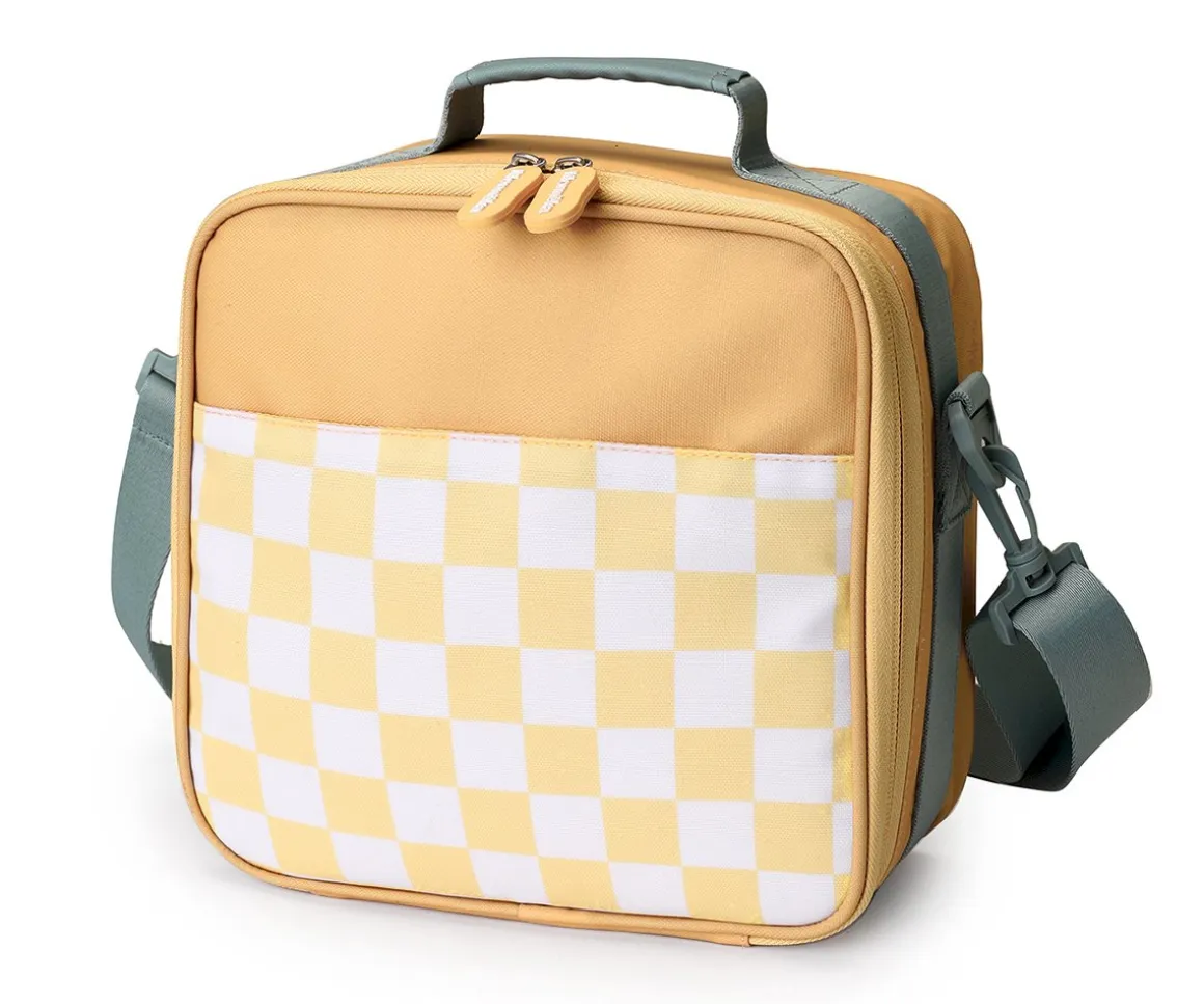 Nevera Rígida Stripes Yellow Chess Personalizable