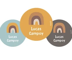 Pack 3 chapas Personalizadas Arcoíris Retro Nordic