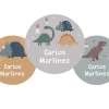 Pack 3 chapas Personalizadas Dinos World