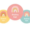 Pack 3 chapas Personalizadas Arcoíris Rosa Nordic