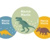 Pack 3 chapas Personalizadas Mundo Dinosaurios