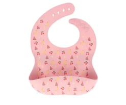 Pack Baby Meal Babero Silicona Fruits + Bol Silicona y Cuchara Acero Sun