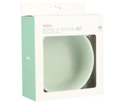 Pack Baby Meal Babero Silicona Bugs + Bol Silicona y Cuchara Acero Sage
