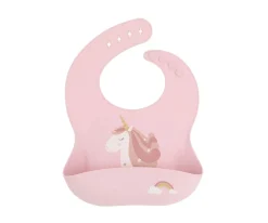 Pack Baby Meal Babero Silicona Magical Unicorn + Bol Silicona y Cuchara Pink