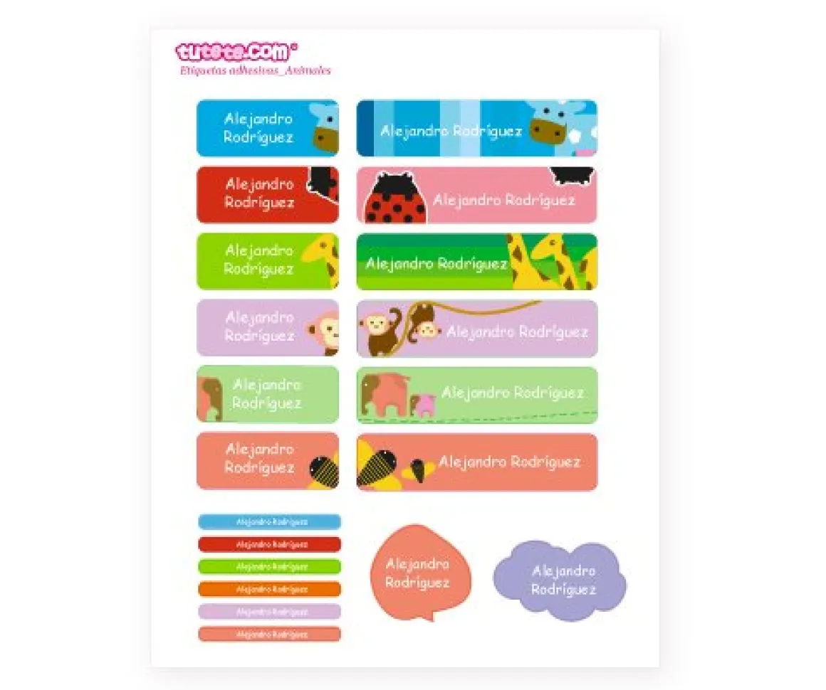 Pack Combinado Etiquetas termoadhesivas + Siluetas + pegatinas Animals