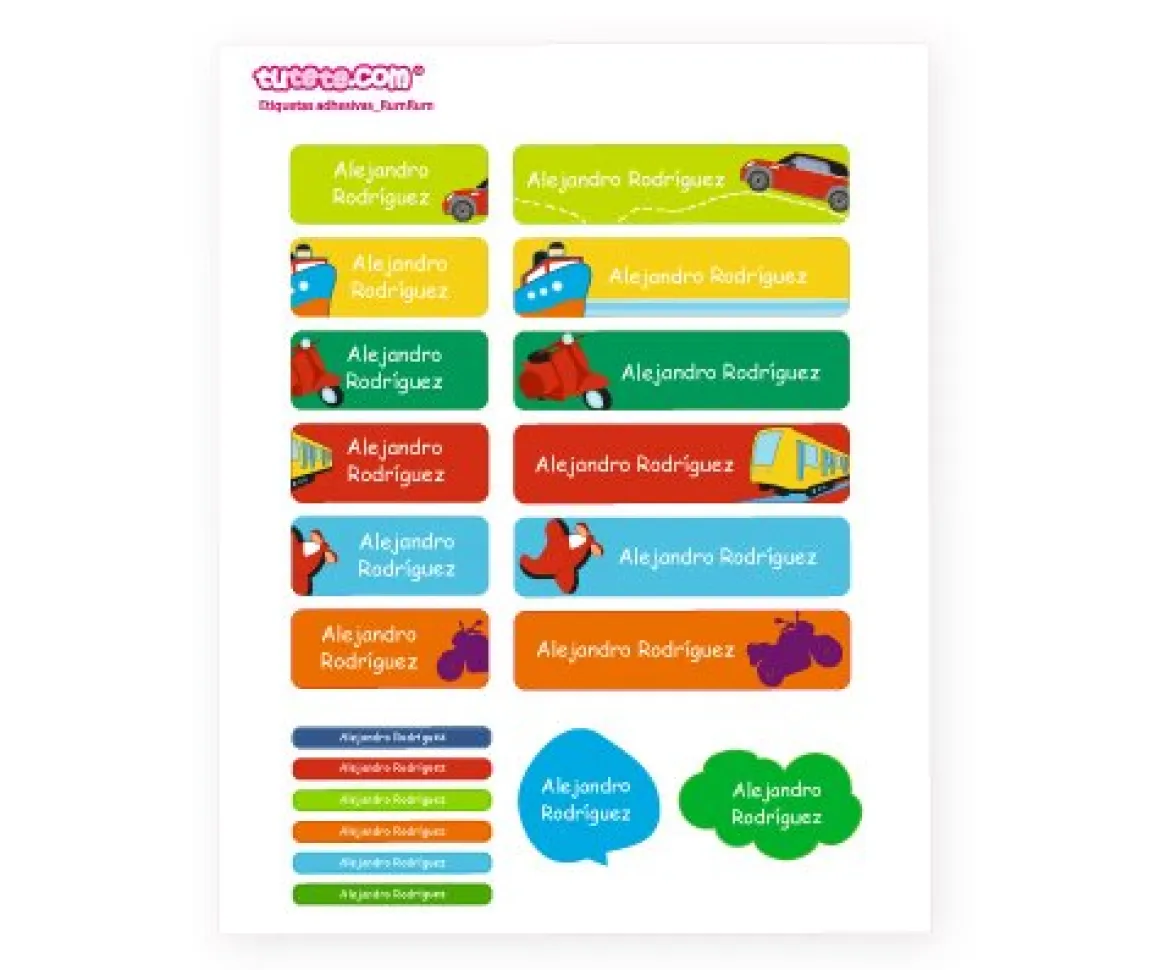 Pack Combinado Etiquetas termoadhesivas + Siluetas + pegatinas Rumrum