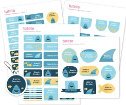 Pack Combinado Termo y Pegatinas Tiburón