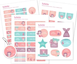 Pack Combinado Termo y Pegatinas Sirena y Amigos