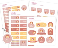 Pack Combinado Termo y Pegatinas Arcoíris Rosa