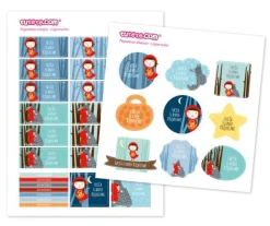 Pack Combinado Termo y Pegatinas Caperucita