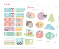 Pack Combinado Termo y Pegatinas Animales de Bosque