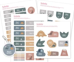 Pack Combinado Termo y Pegatinas Dinos World